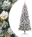 vidaXL Sapin de Noël artificiel pliable 300 LED Vert et Blanc 210 cm