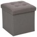 Atmosphera Poef - donkergrijs - 38 x 38 cm - mdf - hocker - opbergbox - opvouwbaar