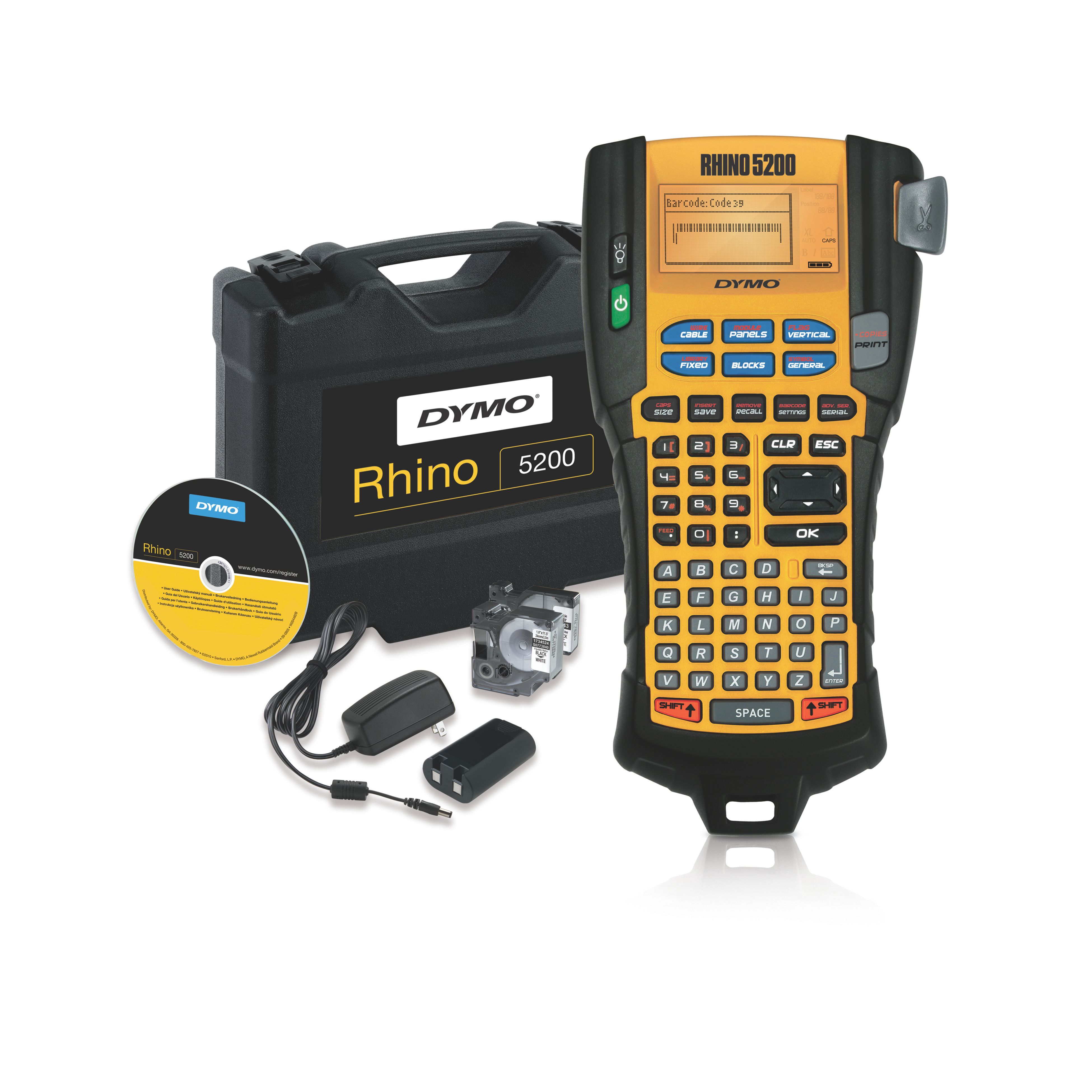 DYMO Rhino 5200 Label Printer Kit - Black/Yellow