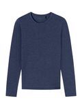 Schiesser Shirt 1/1 Unisex Donkerblauw Lange Mouw Katoen/Polyester/Elastaan Ronde Hals