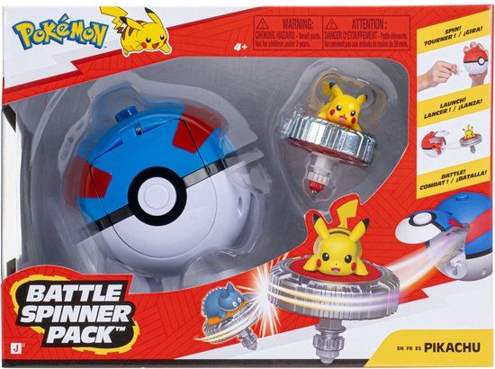 Jazwares Pokémon - Battle Spinner Game - Pikachu #2 & Great Ball