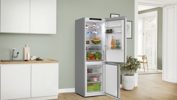 Bosch Serie 4 KGN362LAF Koel-vriescombinatie - Metallic - 321L