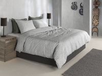 Zohome Dekbedovertrek Petali di Lino - Grijs - 100% Katoen - Bloemen - 140x220 + 1 sloop 60/70 cm