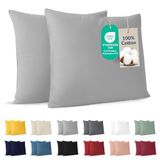 Dreamzie Kussensloop 60x60 cm Katoen Grijs (Set van 2)