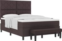 vidaXL Boxspringbed met matras, donkerbruin, 160 x 200 cm, met stoffen bekleding