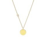 Lucardi Dames Zilver goldplated collier met graveerhanger disc - Ketting - 925 Zilver - Goudkleurig - 45 cm