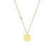 Lucardi Dames Zilver goldplated collier met graveerhanger disc - Ketting - 925 Zilver - Goudkleurig - 45 cm