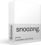 Snoozing Jersey - Hoeslaken Extra Hoog - 200x210/220 cm - Wit