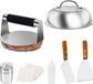 Merkloos Set d'accessoires pour barbecue de 7 pièces en acier inoxydable pour hamburger Smash Burgerset avec bacon steak - pour intérieur et extérieur