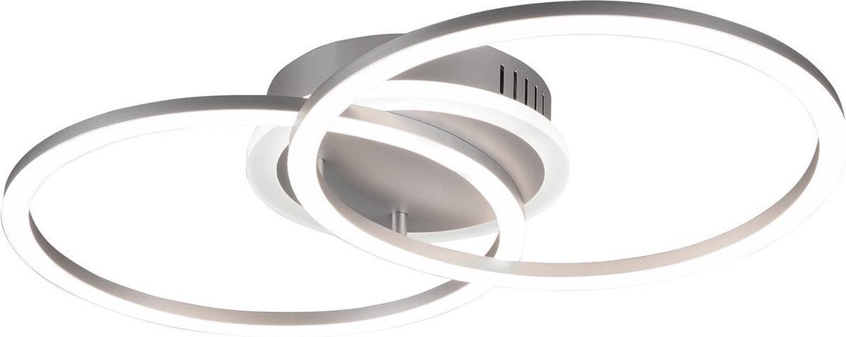 Qualu LED Plafondlamp - Plafondverlichting - Torna Venda - 25W - Warm Wit 3000K - Dimbaar - Rond - Mat Titaan - Aluminium