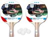 Merkloos / Sans marque Ger Import Tafeltennis set met 2x batjes 3 sterren + 18x tafeltennis/ping pong balletjes wit 4 cm