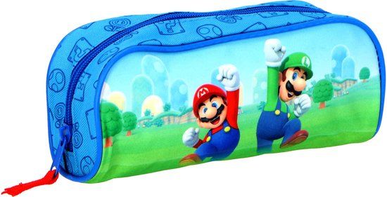 Kids Licensing Super Mario Etui - Blauw - Karton - 20 x 10 x 6 cm