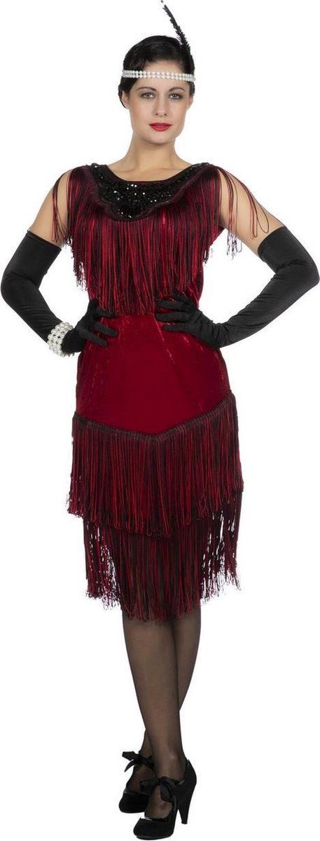 Wilbers Jaren 20 Danseressen Kostuum | Fatale Flapper Fabienne Jaren 20 | Vrouw | Maat 44 | Carnaval kostuum | Verkleedkleding