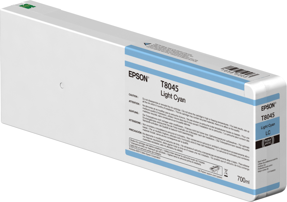 Epson Singlepack Light Cyan T804500 UltraChrome HDX/HD 700ml single pack / Lichtyaan