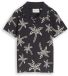 Tom Tailor - Poloshirt met patroon - Maat 116/122 - grey white sketched palm trees