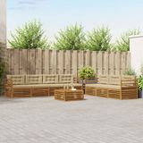 vidaXL - Acacia Hout Loungeset Bank 7 Zitplaatsen Natuurlijk en Beige