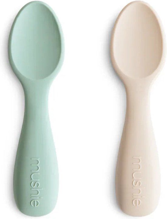 Mushie Starter Set Baby Lepels (set van 2) Cambridge Blue