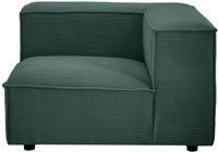 Vente-unique Hoekfauteuil in groen ribfluweel RUZOLO