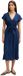 Lee Robe mi-longue ceinturée à manches courtes bleu S Femme