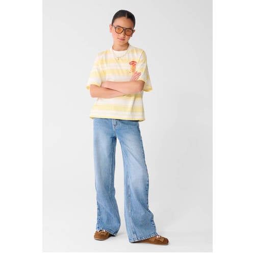 Shoeby wide leg jeans met plooien - lichtblauw