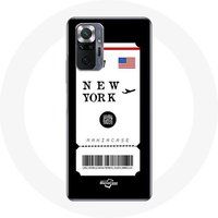 Maniacase Etui voor Xiaomi Redmi Note 10 Pro vliegticket New York