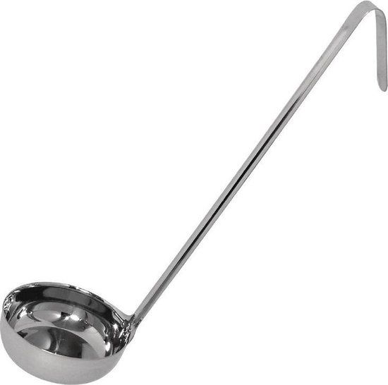Vogue Opscheplepel met Vlakke Bodem - 5.6cl - RVS - Multicolor