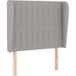 Tête De Lit Headboard with Ears Light Grey Fabric 93x23x118/128 Cm