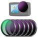 NEEWER ND filterset compatibel met DJI Osmo Action 3/4/5 Pro, 6 stuks, ND8+ND16+ND32+ND64+ND1000+CPL, accessoires voor actiecamera, polariserend neutral-density-filter, HD meerlaags optisch glas