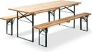 Essentials Inklapbare Bierset Met Tafel 70 cm - Brouwerijkwaliteit - Hout/Metaal - Bruin; Groen