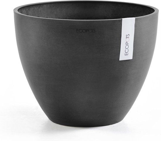 Ecopots Antwerp 50 - Dark Grey - Ø50 x H38,8 cm - Ronde bloempot / plantenpot