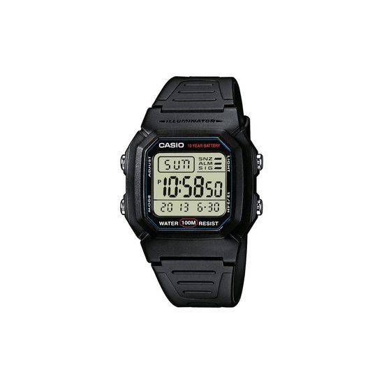 Casio Vintage Edgy W-800H-1AVES Herenhorloge Zwart 36.8 mm - Digitaal - Resin