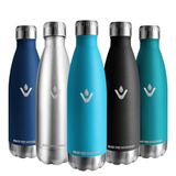 Vikaster Thermoskan, 500 ml, lekvrij, 0,5 l, BPA-vrij, herbruikbare thermoskan, roestvrij staal, voor fiets, camping, yoga, gym, fitness, school, reizen, outdoor