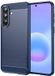 Techsuit Hoesje geschikt voor Samsung Galaxy A57 - Carbon Silicone Back Cover - Blauw