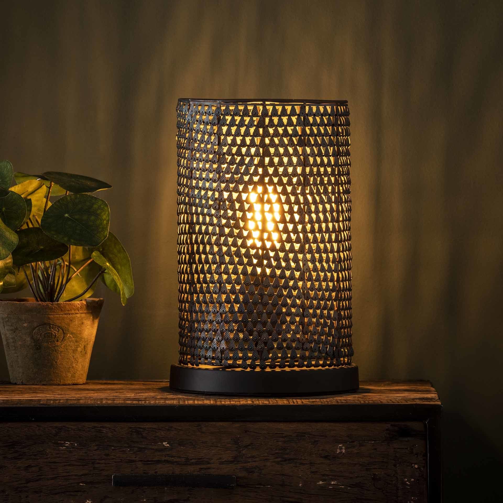 Gister&Vandaag Tafellamp Alexandro tube - Burned finish - Handgemaakt - E27 fitting