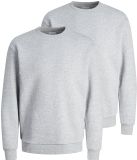 Jack & Jones Heren sweatshirt 2 pack Bradley Lichtgrijs XXL