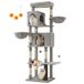 Feandrea Grote Kattenboom, 74.8" Hoge, 2 Condos, 2 Bedden, 5 Krabpalen | Kattentoren met Meerdere Verdiepingen, Zelfverzorging, Zitstok, Hangmat, Duif grijs, CLAWFY Collectie PCT183G01