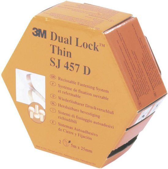 3M SJ 457D Dual Lock Klittenband - 5000mm x 25mm - Doorschijnend