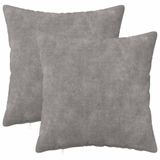 vidaXL Kussensloop Lichtgrijs Katoensatijn 35 x 35 cm (2 stuks)