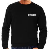 Bellatio Decorations Beveiliging sweater / trui zwart voor heren - bedrukking aan voor- en achterkant - beveiliger trui XXL