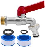 Ibenzoa® Robinet d'extérieur avec raccord de tuyau, robinet d'eau résistant au gel et à la chaleur de 12 et 34 pouces