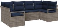 vidaXL Hoek loungeset 4 zitplaatsen Polyrattan Grijs