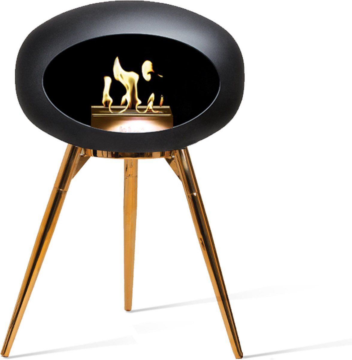 LeFeu Bio Ethanol Haardvuur - Black Ground Wood Low Gold