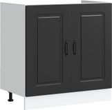 vidaXL Spoelbakonderkast Kalmar - Zwart - 80x46x81,5 cm - Bewerkt Hout
