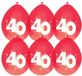 Haza Jubileum/leeftijd ballonnen 40 jaar - 60x stuks - Feestartikelen