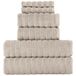 BERIBO Cloud 6-delige Turkse handdoekenset, 2x bad, 2 handen, 2 gezichtshanddoeken, 620 g/m², 100% katoen (beige)