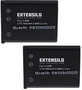 EXTENSILO 2 x accu compatibel met Fuji/Fujifilm FinePix Z90, Z900, Z900EXR, Z950EXR camera (700mAh, 3,7V, Li-Ion)