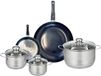Fackelmann Set van 2 Koekenpannen 20 en 32 cm en 3 kookpotten 14, 16 en 24 cm Elo Prima Glanzend