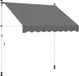vidaXL Handmatig uitschuifbare luifel lichtgrijs 350 cm