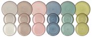 Service pour 18 personnes, porcelaine, couleurs pastel