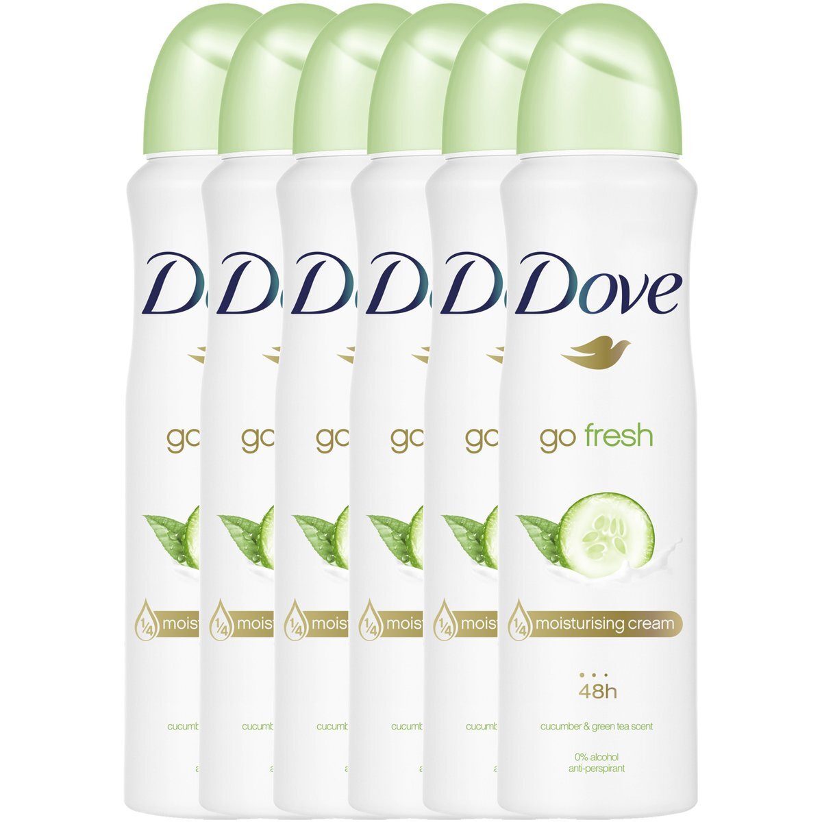 Dove Go Fresh Anti-transpirant Deodorant Spray Cucumber - 6 x 150ml - Voordeelverpakking